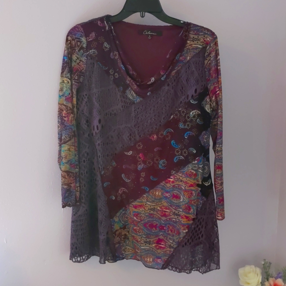 Bohemian long sleeve tunic top